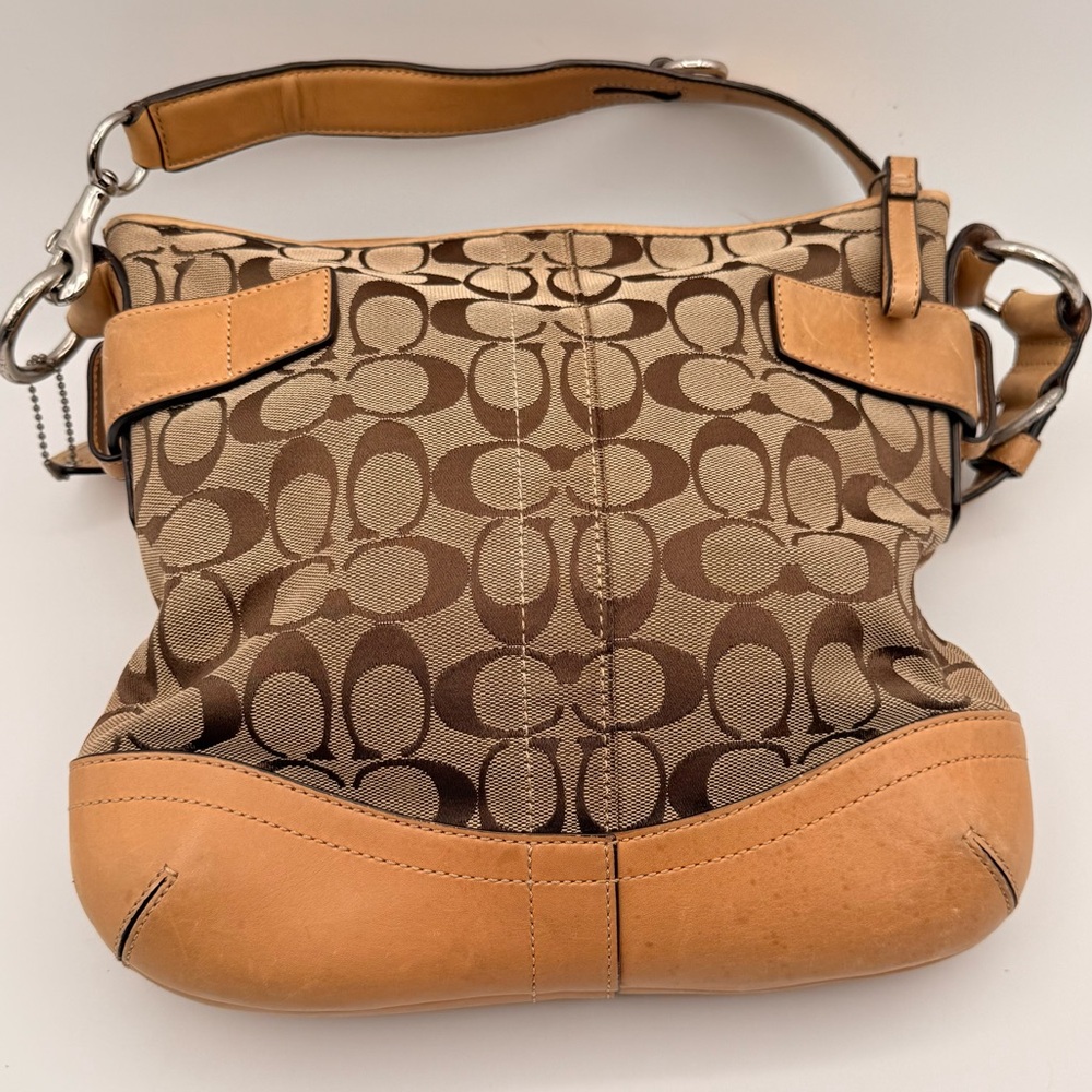 Coach Signature Canvas Crossbody Bag & Wallet Set Brown Tan Leather Y2K Vibes - Picture 3 of 16